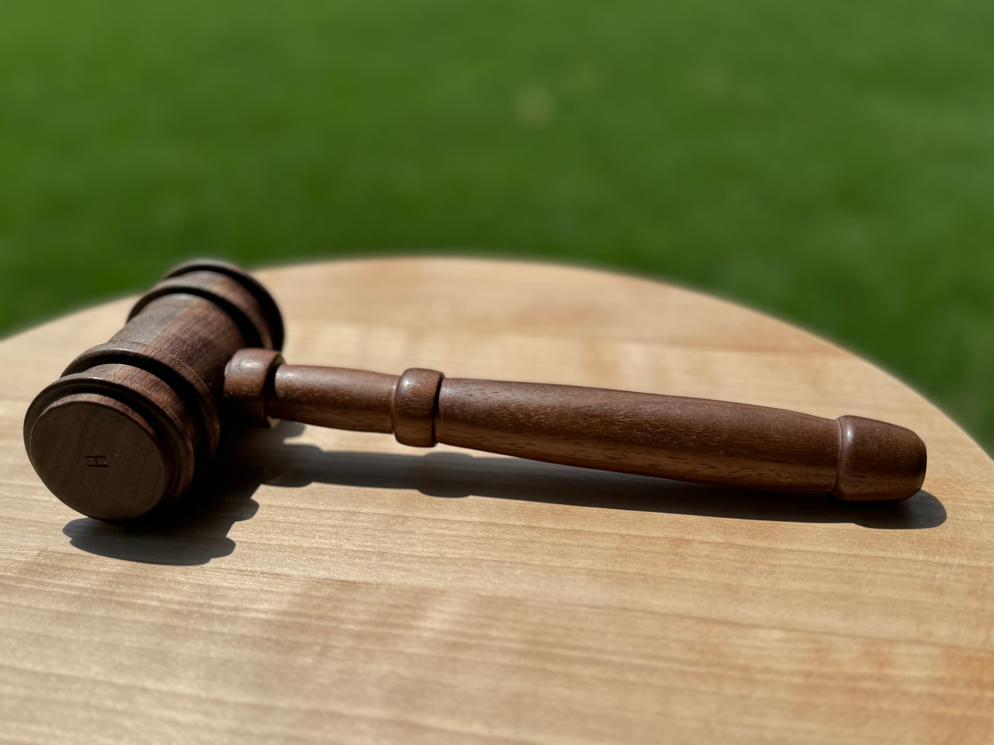gavel · curled walnut